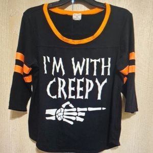 Like new ultra flirt plus Halloween fall graphic tee quarter sleeve